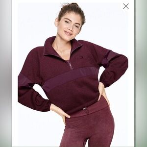 PINK Victoria’s Secret Women’s Half Zip Pullover Sweatshirt Purple Size M
